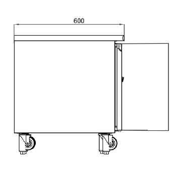 THSNACK3100BT - Meuble réfrigérée 3 portes  Négative , 1800x600x 860 mm