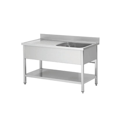 THSTR107BR1 - Plonge en inox - 1 Bac - égouttoir à gauche , 1000 x 700 x 850 mm