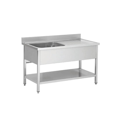 THSTR126BL1 - Plonge en inox - 1 Bac - égouttoir à droite , 1200 x 600 x850 mm