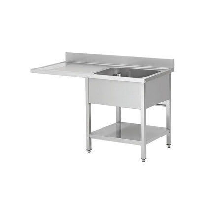 THSTR126SBR1 - Plonge lave vaisselle - 1 Bac - égouttoir à gauche , 1200 x 600 x850 mm