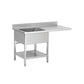 THSTR127SBL1 - Plonge lave vaisselle - 1 Bac - égouttoir à droite , 1200 x 700 x850 mm