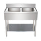 THSTR146BM2 - Plonge en inox - 2 Bacs sans égouttoir , 1400 x 600 x850 mm