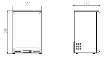 TSC1E90B - Arrière Bar Noir -1 porte battante 600 x 500 x 900 mm